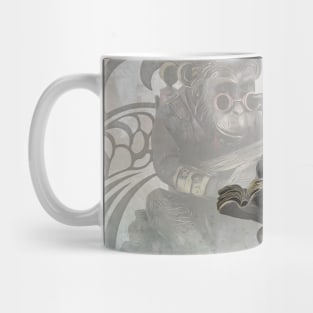 Funny steampunk monkey reads a book Mug